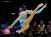 Maria Kitkarska (Canada) competing with Ball at the World Rhythmic Gymnastics Championships in Montpellier.