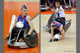 Britain's David Anthony plays aggressively and then take a tumble during theirWheelchair Rugby matcheagainst Japan at the London 2012 Paralympic Games.