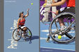 Katharina Kruger (Germany) playing in the singles event in the women's wheelchair Tennis competition at the 2012 London Paralympic Games.