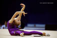 Editha Schauffler (Germany) at the end of her Hoop routine at the New York Goodwill Games