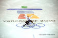 A generic image of skaters posed near the Vancouver Olympic Logo during their Free Proegramme