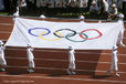 Olympic flag at the Seoul opening ceremony.