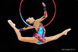 Ulyana Trofimova (Uzbekhistan) competing with Hoop at the World Rhythmic Gymnastics Championships in Montpellier.