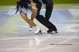 A generic cropped action image of the feet and boots of ice dancers competing in the 2010 Winter Olympic Games in Vancouver