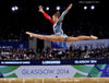 Rebecca Downie (England) competing on Balance beam at the 2014 Glasgow Commonwealth Games.