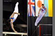 Kristian Thomas (Great Britain) competing on Parallel Bars and High Bar at the 2012 FIG World Cup in the Emirates Arena Glasgow December 8th