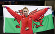 Frankie Jones (Wales) wins the gold medal with Ribbon during the Rhythmic Gymnastics competitions at the 2014 Glasgow Commonwealth Games.