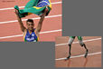 Alan Fonteles Cardoso Oliveira (Brazil) wins the 200 metres T44 race but the length of his blades provoke a critical response from Oscar Pistorius during the Athletics competition of the London 2102 Paralympic Games.