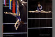 A double image of Britain's Beth Tweddle training (left) and competing (right) on the asymmetric bars at the 2010 European Gymnastics Championships in Birmingham